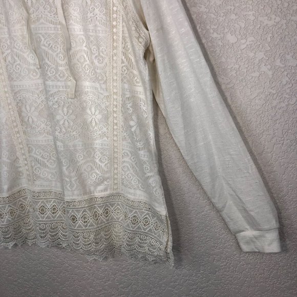 Back In The Saddle Women Ivory Lace Hoodie Size Small - Picture 4 of 9
